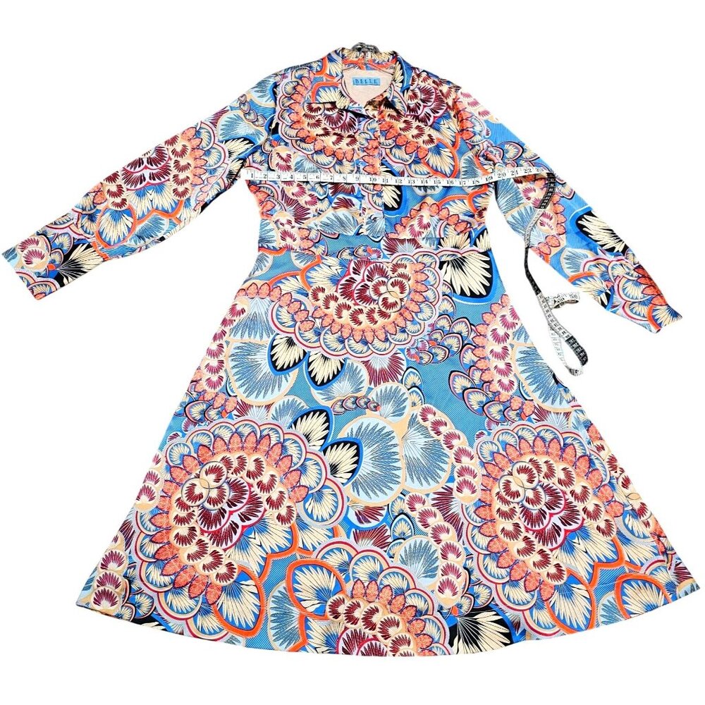 Belle XL Women's Floral Long Sleeve A-Line Dress - Picture 10 of 10